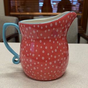 Pioneer Woman Red Polka Dot Ceramic Pitcher